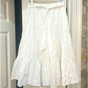 Gibson Latimer White Eyelet skirt
